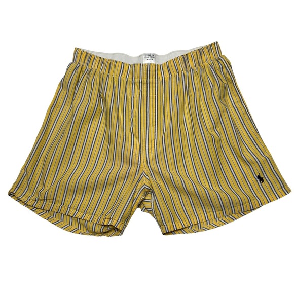 Polo Ralph Lauren Other - Polo Ralph Lauren Yellow Striped Classic Fit Preppy Cotton Boxer Shorts Lounge M